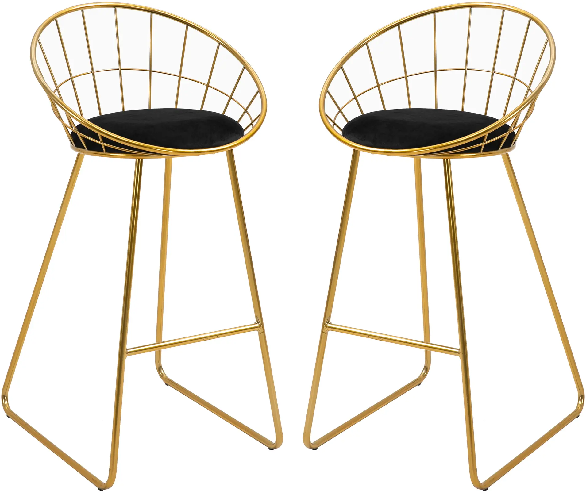 Set scaune de bar Homcom 835-431 (Black/Gold) - 2