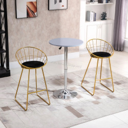 Set scaune de bar Homcom 835-431 (Black/Gold)
