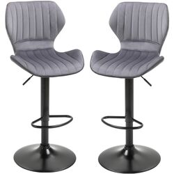 Set scaune de bar Homcom 835-466GY 47x51x113 cm (Grey/Black) Thumb