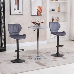 Set scaune de bar Homcom 835-466GY 47x51x113 cm (Grey/Black) Thumb