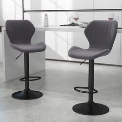 Set scaune de bar Homcom 835-466GY 47x51x113 cm (Grey/Black) Thumb