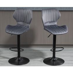Set scaune de bar Homcom 835-466GY 47x51x113 cm (Grey/Black) Thumb