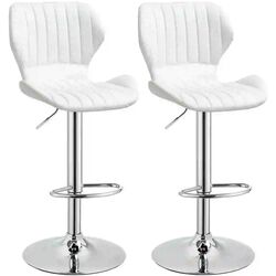 Set scaune de bar Homcom 835-466V01 47x51x113 cm (White/Silver) Thumb