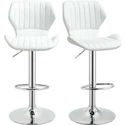 Set scaune de bar Homcom 835-466V01 47x51x113 cm (White/Silver) Thumb
