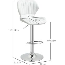 Set scaune de bar Homcom 835-466V01 47x51x113 cm (White/Silver) Thumb