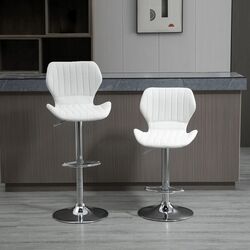 Set scaune de bar Homcom 835-466V01 47x51x113 cm (White/Silver) Thumb