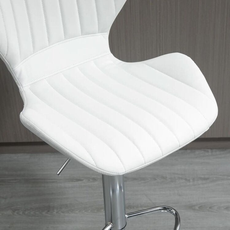 Set scaune de bar Homcom 835-466V01 47x51x113 cm (White/Silver)