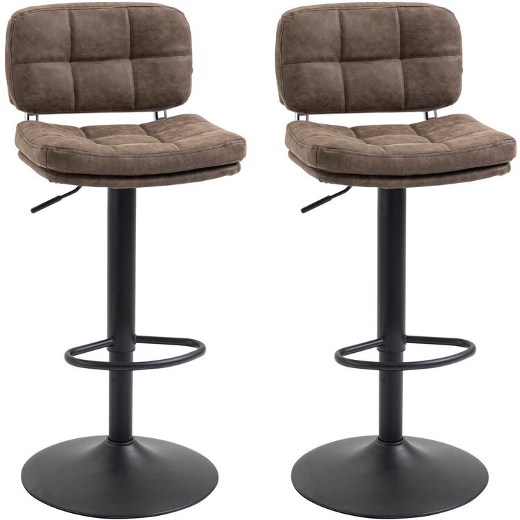 Set scaune de bar Homcom 835-499BK 41x45x107 cm (Brown/Black)