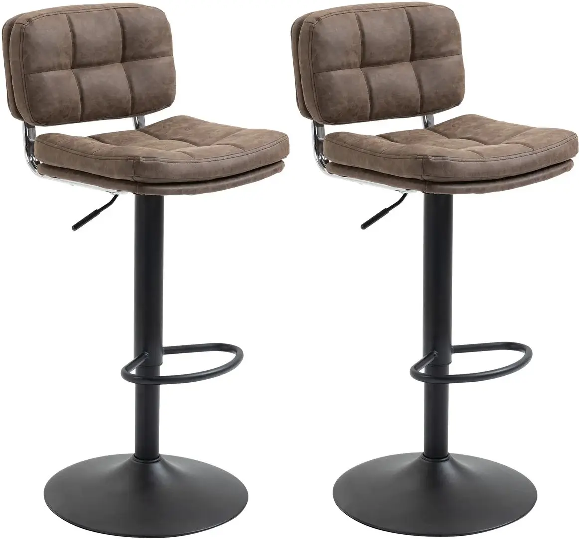 Set scaune de bar Homcom 835-499BK 41x45x107 cm (Brown/Black) - 3