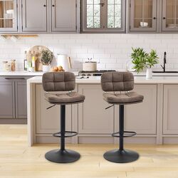 Set scaune de bar Homcom 835-499BK 41x45x107 cm (Brown/Black) Thumb