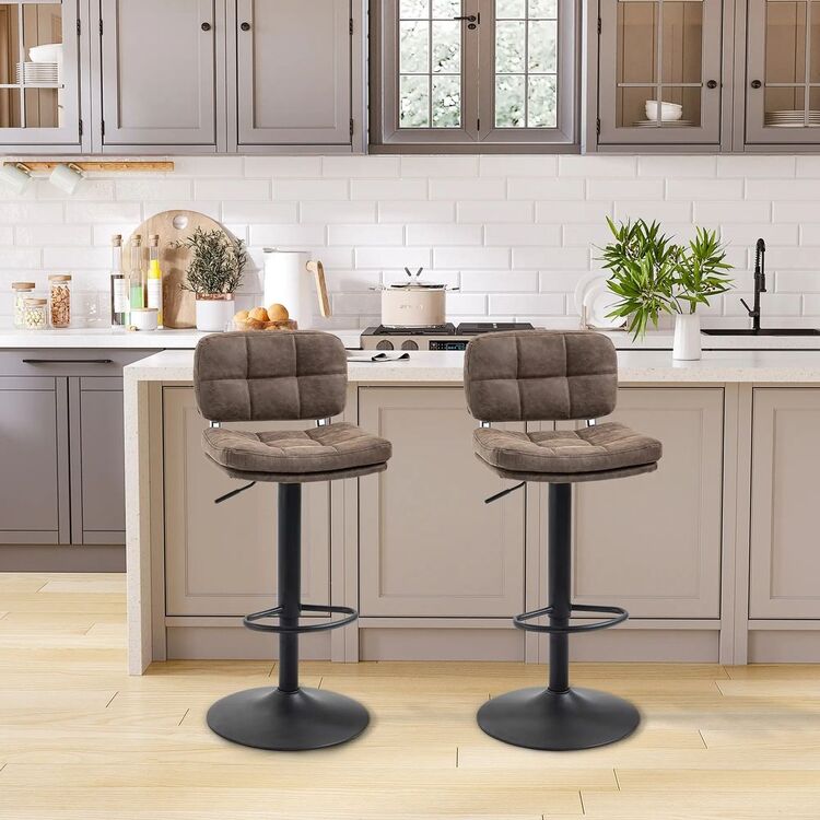 Set scaune de bar Homcom 835-499BK 41x45x107 cm (Brown/Black)