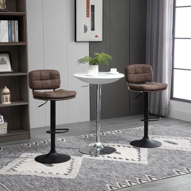 Set scaune de bar Homcom 835-499BK 41x45x107 cm (Brown/Black)