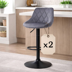 Set scaune de bar Homcom 835-502V02CG (Dark Grey/Black)