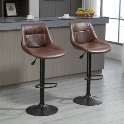 Set scaune de bar Homcom 835-585 (Brown/Black) Thumb