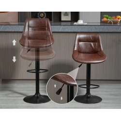 Set scaune de bar Homcom 835-585 (Brown/Black) Thumb