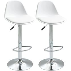 Набор барных стульев Homcom 835-597WT 40x42x104 cm (White/Silver) Thumb