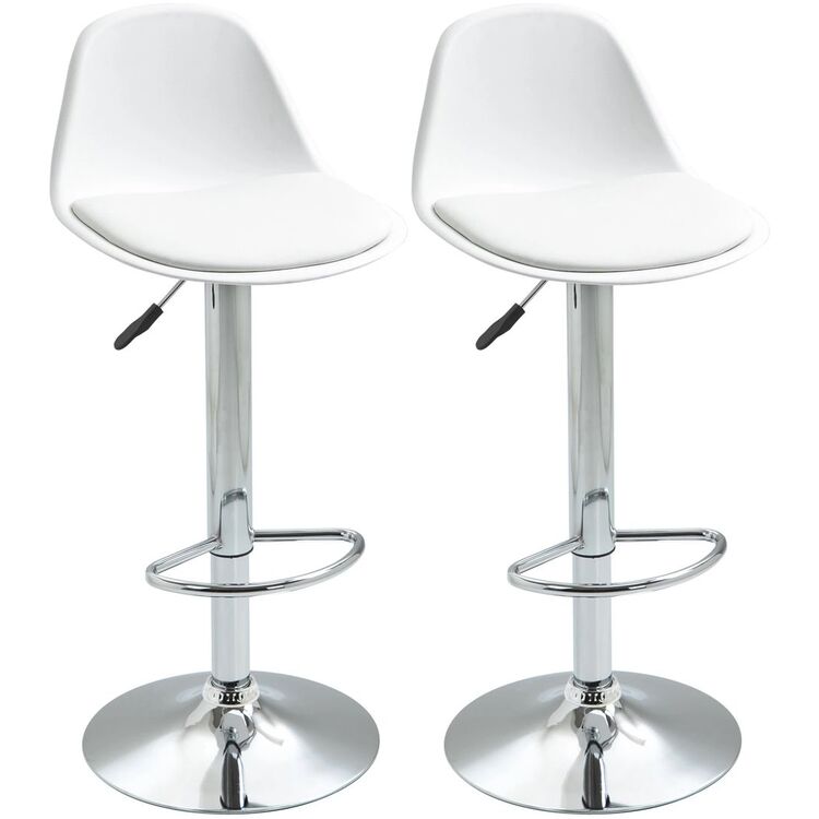 Набор барных стульев Homcom 835-597WT 40x42x104 cm (White/Silver)