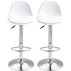 Набор барных стульев Homcom 835-597WT 40x42x104 cm (White/Silver) Thumb