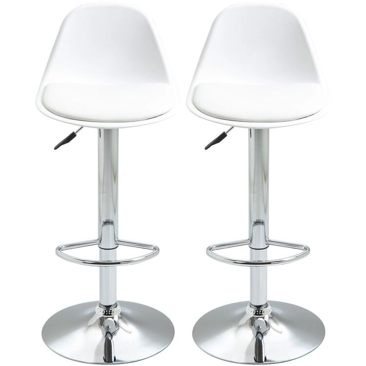 Набор барных стульев Homcom 835-597WT 40x42x104 cm (White/Silver)