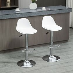 Набор барных стульев Homcom 835-597WT 40x42x104 cm (White/Silver) Thumb