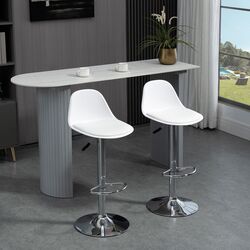 Набор барных стульев Homcom 835-597WT 40x42x104 cm (White/Silver) Thumb