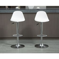 Набор барных стульев Homcom 835-597WT 40x42x104 cm (White/Silver) Thumb
