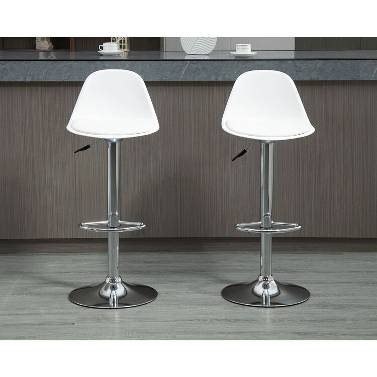 Набор барных стульев Homcom 835-597WT 40x42x104 cm (White/Silver)