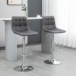 Набор барных стульев Homcom 835-743V00GY 42x45x89 (Grey/Silver) Thumb