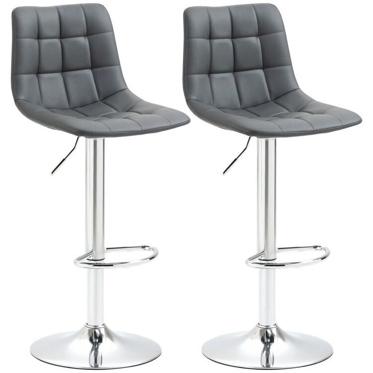 Набор барных стульев Homcom 835-743V00GY 42x45x89 (Grey/Silver)