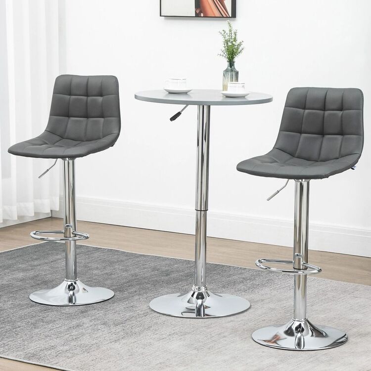 Набор барных стульев Homcom 835-743V00GY 42x45x89 (Grey/Silver)