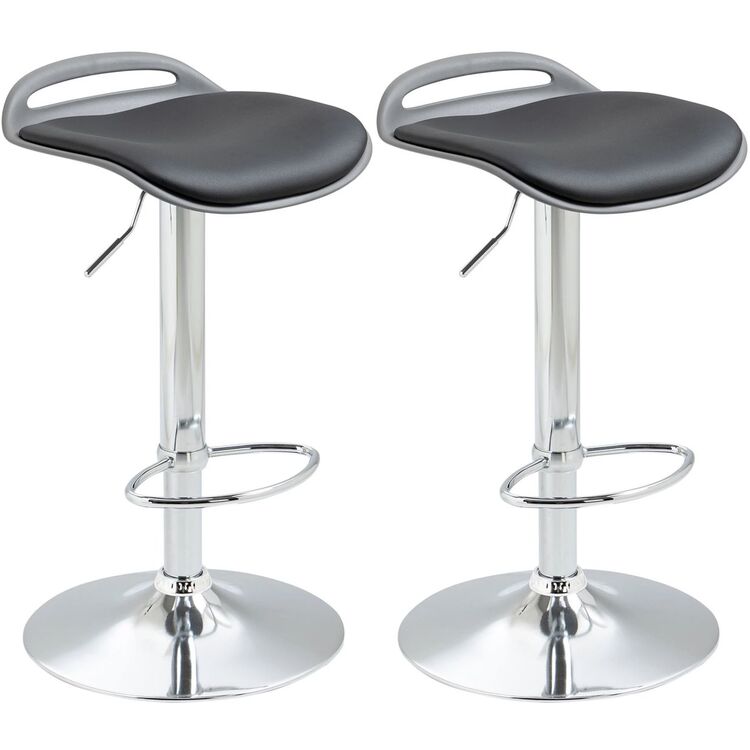Набор барных стульев Homcom 835-804V00CG 39x41x88 cm (Black/Silver)