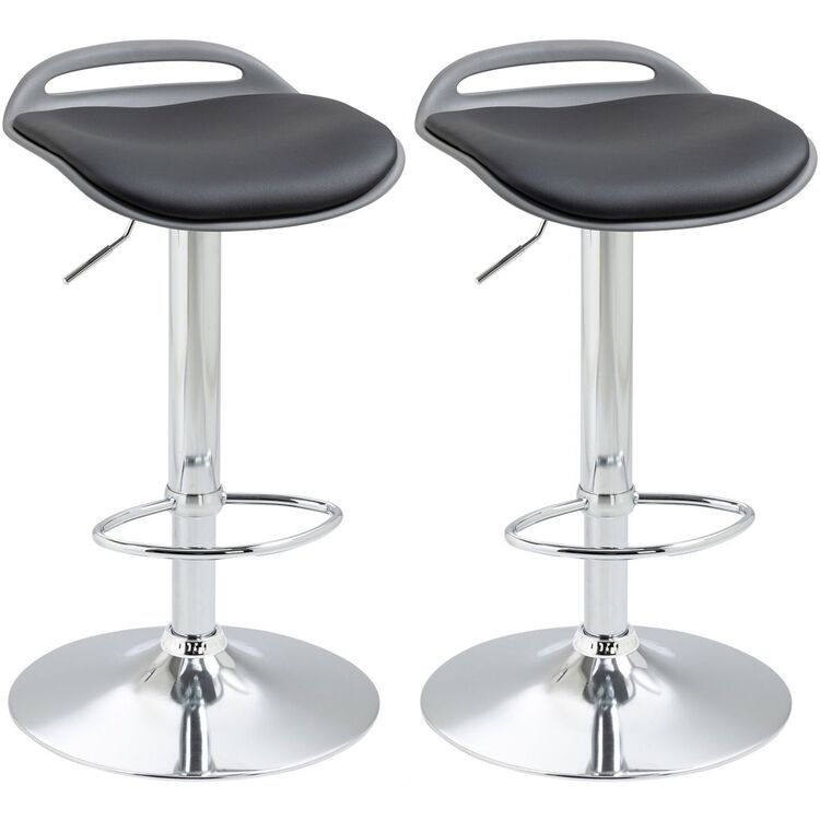 Набор барных стульев Homcom 835-804V00CG 39x41x88 cm (Black/Silver)