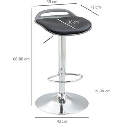Набор барных стульев Homcom 835-804V00CG 39x41x88 cm (Black/Silver) Thumb