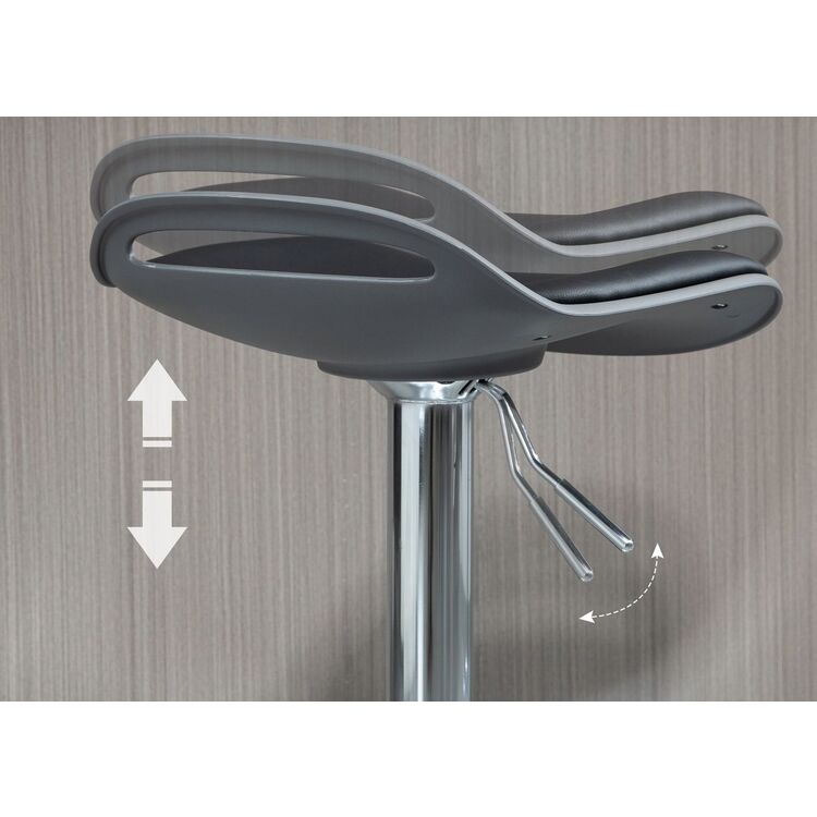 Набор барных стульев Homcom 835-804V00CG 39x41x88 cm (Black/Silver)