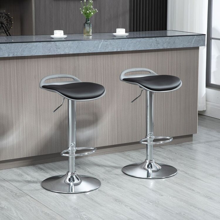 Набор барных стульев Homcom 835-804V00CG 39x41x88 cm (Black/Silver)
