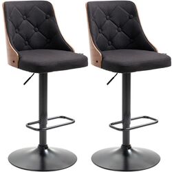 Набор барных стульев Homcom 835-823V00BK 47x50x116 cm (Black/Walnut) Thumb