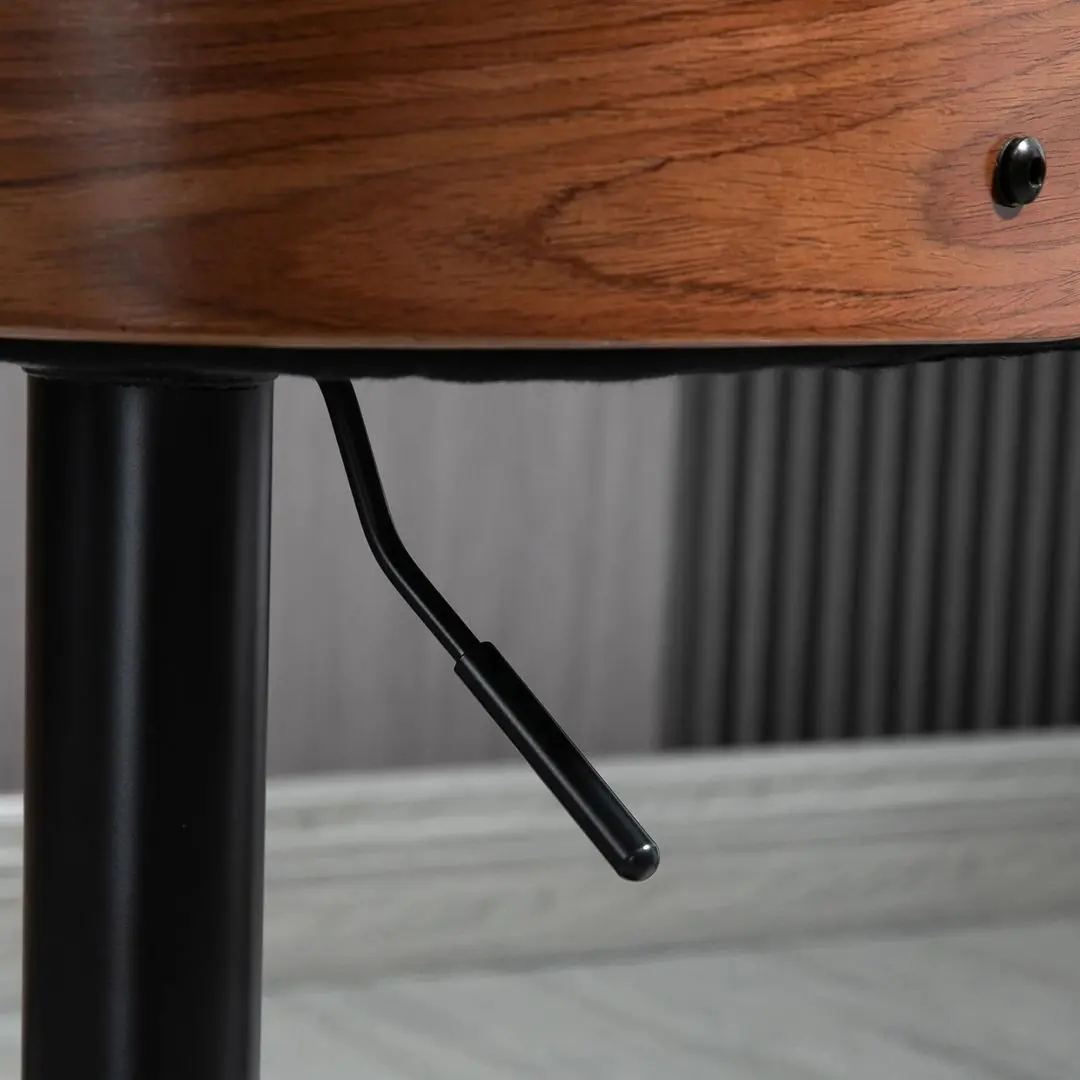 Set scaune de bar Homcom 835-823V00BK 47x50x116cm (Black/Walnut)