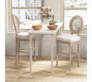 Set scaune de bar Homcom 83A-081V00CW 48x56x118 cm (Cream/Natural Wood)