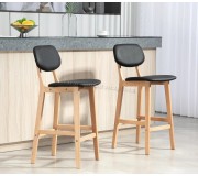 Set scaun de bar Homcom 83A-124V81BK 42x47x92 cm (Black/Oak)