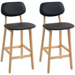 Set scaun de bar Homcom 83A-124V81BK 42x47x92 cm (Black/Oak) Thumb