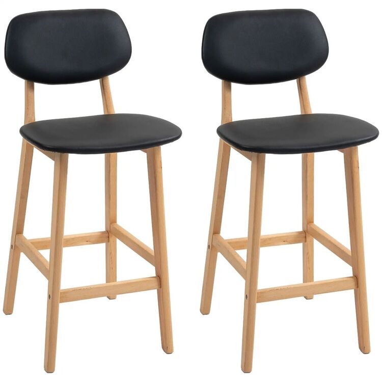 Set scaun de bar Homcom 83A-124V81BK 42x47x92 cm (Black/Oak)