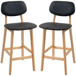 Set scaun de bar Homcom 83A-124V81BK 42x47x92 cm (Black/Oak) Thumb