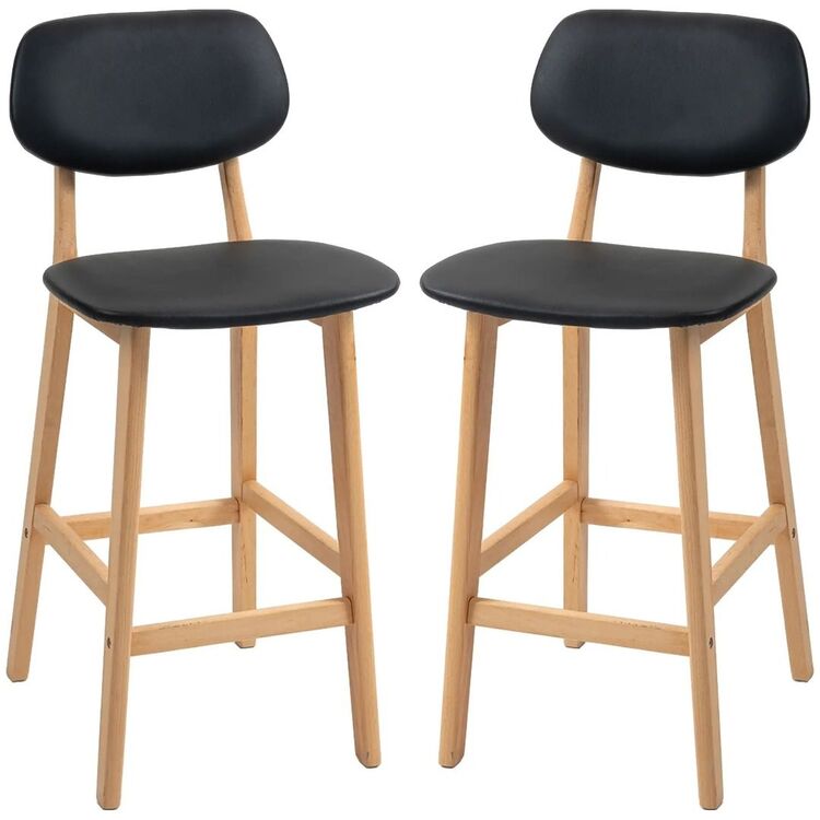 Set scaun de bar Homcom 83A-124V81BK 42x47x92 cm (Black/Oak)