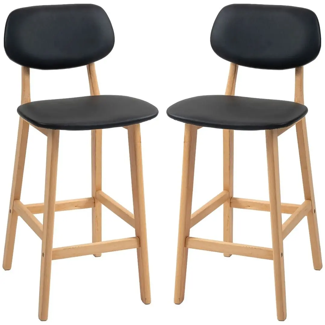 Set scaun de bar Homcom 83A-124V81BK 42x47x92 cm (Black/Oak)