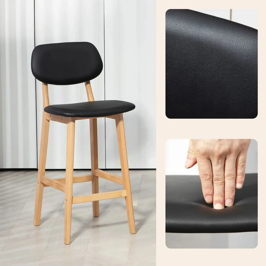 Set scaun de bar Homcom 83A-124V81BK 42x47x92 cm (Black/Oak)