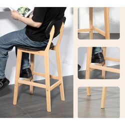 Set scaun de bar Homcom 83A-124V81BK 42x47x92 cm (Black/Oak) Thumb