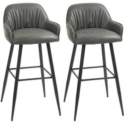 Набор барных стульев Homcom 83A-184V00CG 52x53x99 cm (Carbon Grey/Black) Thumb
