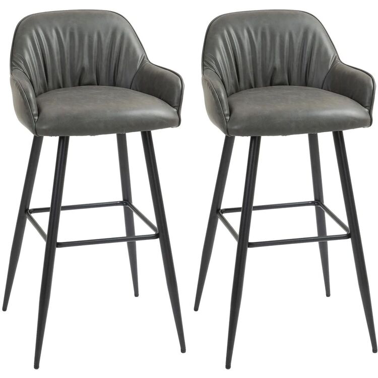 Набор барных стульев Homcom 83A-184V00CG 52x53x99 cm (Carbon Grey/Black)