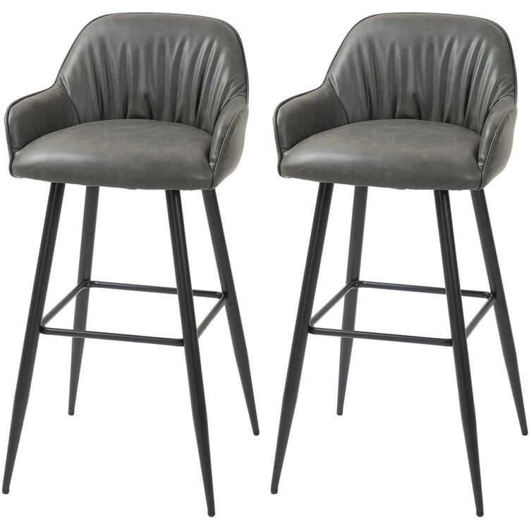 Набор барных стульев Homcom 83A-184V00CG 52x53x99 cm (Carbon Grey/Black)