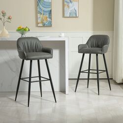 Set scaune de bar Homcom 83A-184V00CG 52x53x99 cm (Carbon Grey/Black)